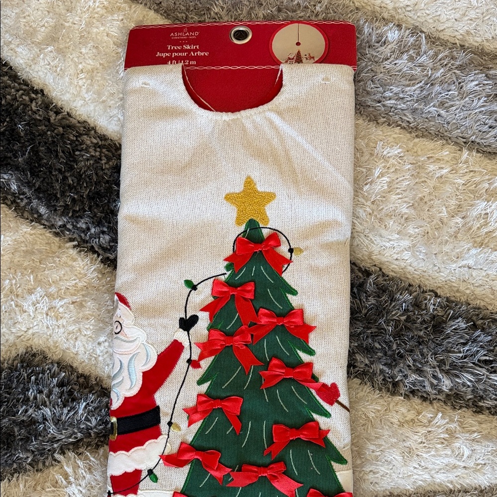 Festive Santa & Christmas Tree Skirt
